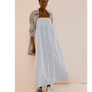 Free People All for Sun "Dewshine" Light Blue Maxi Dress
